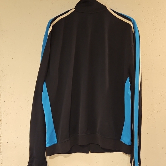 Black Track Jacket w/ Blue & White Accents - Picture 4 of 4
